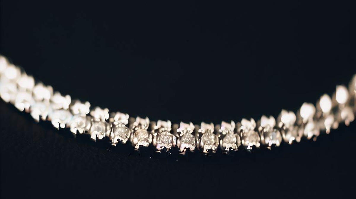Photo Of A Diamond Tennis Bracelet With A Single Row Of Diamonds