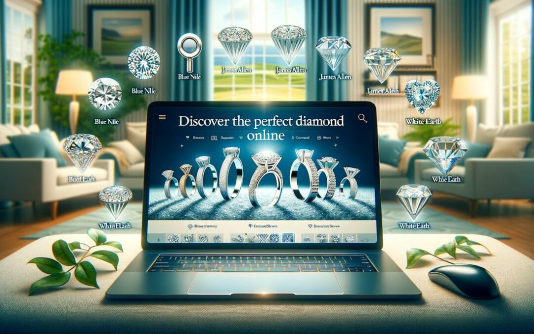 modern era of online diamond ring shopping, illustrates online diamond shopping from home