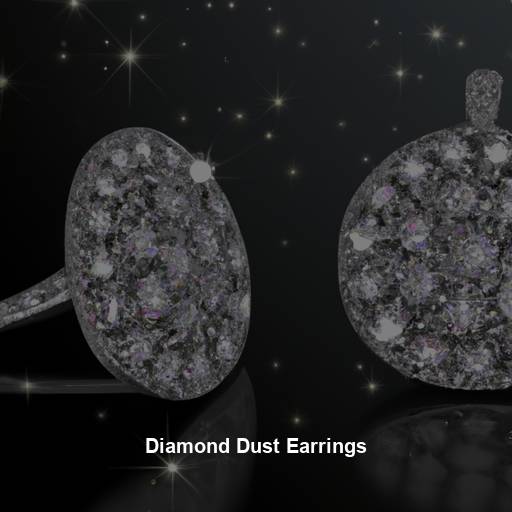 diamond dust earrings, set afainst a dark backdrop that catches and enhances their sparkle.