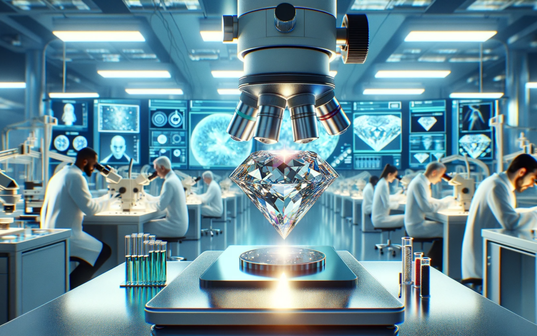 Process of Producing Lab-grown Diamond Jewellery in a high-tech lab setting.