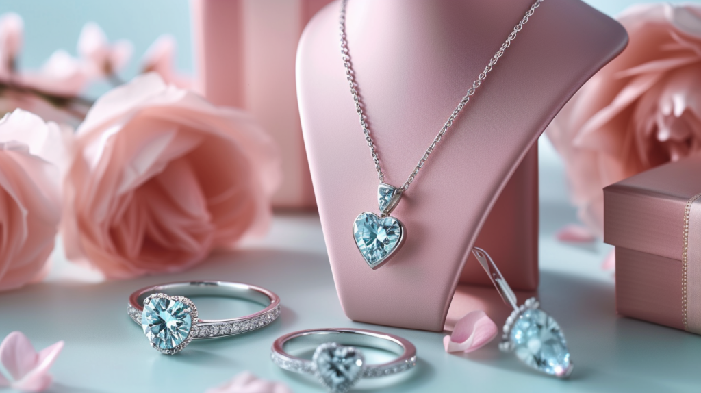 A Selection Of Affordable And Unique Valentine'S Day Gifts, Including Delicate Heart-Shaped Pendants, Elegant Silver Bangles, And Sparkling Diamond Earrings. Capture The Luxury And Romance Of These Timeless Pieces.