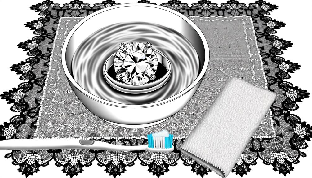 cleaning diamond jewelry gently